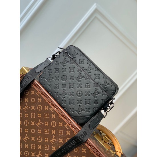 Replica Borsa a tracolla Louis Vuitton Trio in pelle con monogramma in rilievo M46602 Replica Borsa a tracolla Louis Vuitton Trio in pelle con monogramma in rilievo M46602