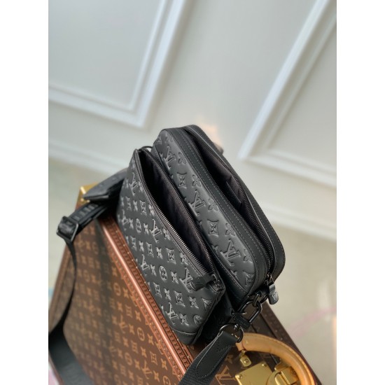 Replica Borsa a tracolla Louis Vuitton Trio in pelle con monogramma in rilievo M46602 Replica Borsa a tracolla Louis Vuitton Trio in pelle con monogramma in rilievo M46602