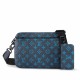 Replica Borsa a tracolla Louis Vuitton Trio in pelle con monogramma in rilievo M46604