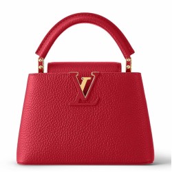Replica Borsa mini Louis Vuitton Capucines in pelle Taurillon rossa M56845