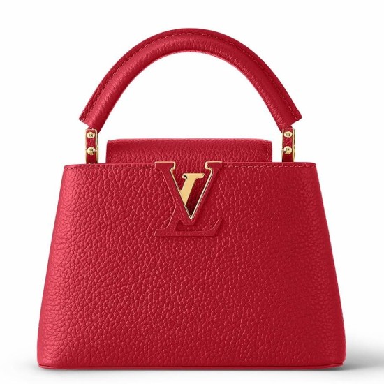 Replica Borsa mini Louis Vuitton Capucines in pelle Taurillon rossa M56845