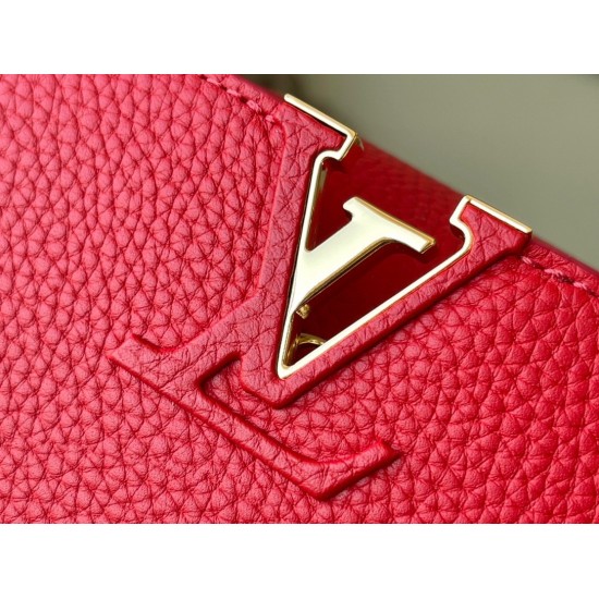 Replica Borsa mini Louis Vuitton Capucines in pelle Taurillon rossa M56845