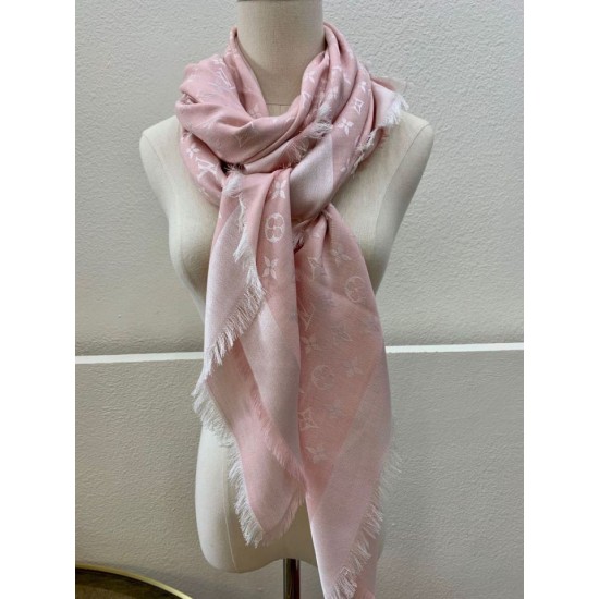 Replica Scialle monogramma Louis Vuitton M72046 Rosa