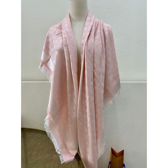 Replica Scialle monogramma Louis Vuitton M72046 Rosa