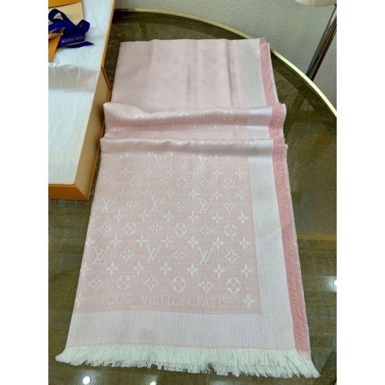 Replica Scialle monogramma Louis Vuitton M72046 Rosa
