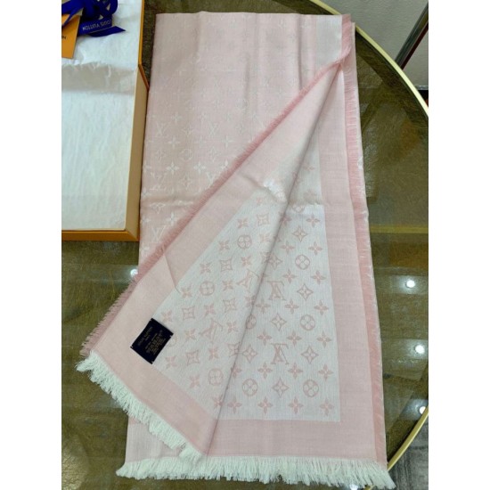 Replica Scialle monogramma Louis Vuitton M72046 Rosa