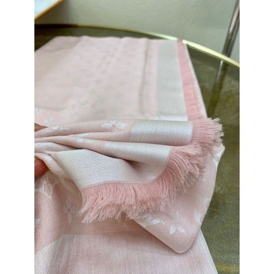 Replica Scialle monogramma Louis Vuitton M72046 Rosa