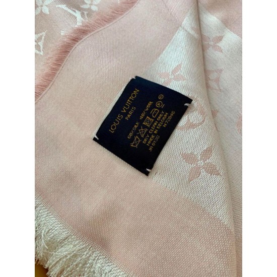 Replica Scialle monogramma Louis Vuitton M72046 Rosa