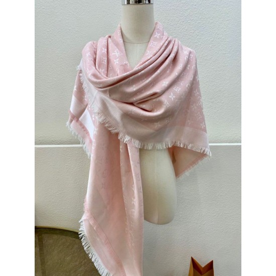 Replica Scialle monogramma Louis Vuitton M72046 Rosa