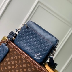 Replica Borsa a tracolla Louis Vuitton Trio in pelle Damier Infini N40438