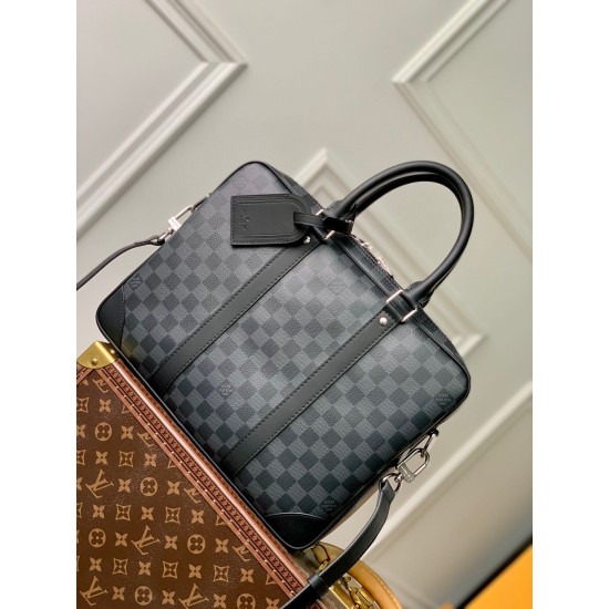 Replica Louis Vuitton Porte-Documents Voyage PM in tela Damier Graphite N40445