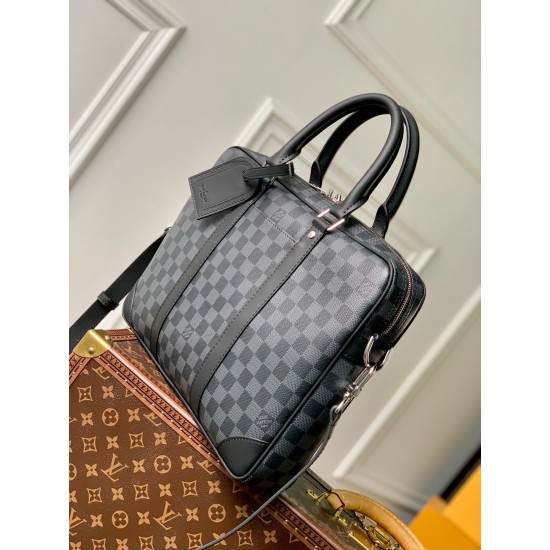 Replica Louis Vuitton Porte-Documents Voyage PM in tela Damier Graphite N40445