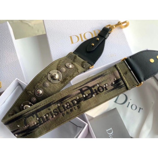 Replica Tracolla Dior Camouflage Tela ricamata Verde
