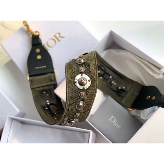 Replica Tracolla Dior Camouflage Tela ricamata Verde