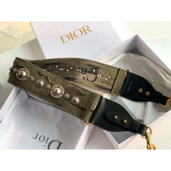 Replica Tracolla Dior Camouflage Tela ricamata Verde