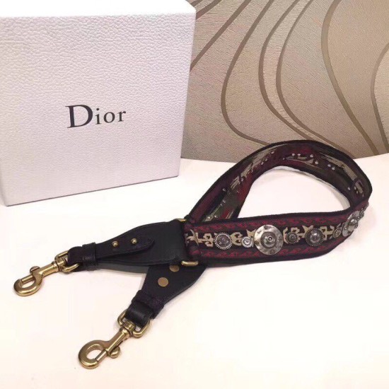 Replica Cinturino Dior Canvas di ispirazione bohémien rosso