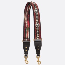 Replica Cinturino Dior Canvas di ispirazione bohémien rosso