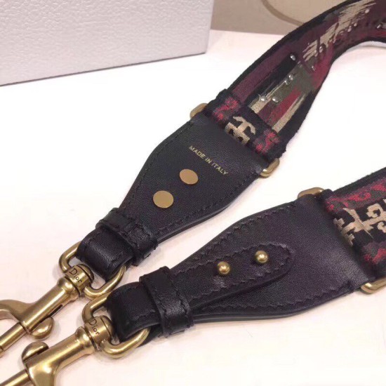 Replica Cinturino Dior Canvas di ispirazione bohémien rosso