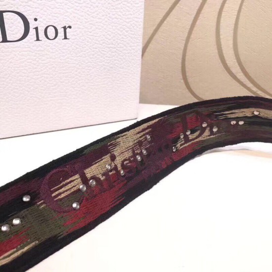 Replica Cinturino Dior Canvas di ispirazione bohémien rosso