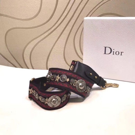 Replica Cinturino Dior Canvas di ispirazione bohémien rosso