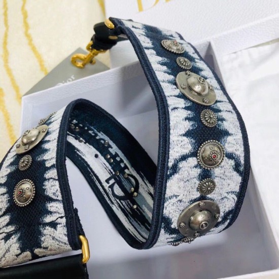 Replica Tracolla Dior con ricamo Tie Dior multicolore blu Replica Tracolla Dior con ricamo Tie Dior multicolore blu