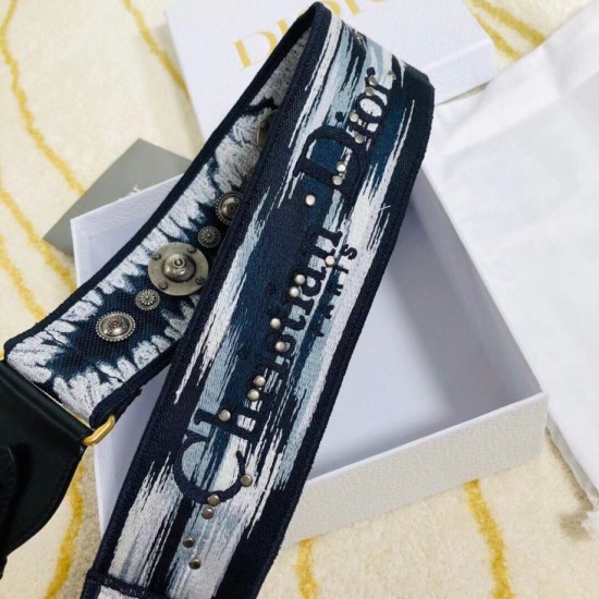Replica Tracolla Dior con ricamo Tie Dior multicolore blu Replica Tracolla Dior con ricamo Tie Dior multicolore blu