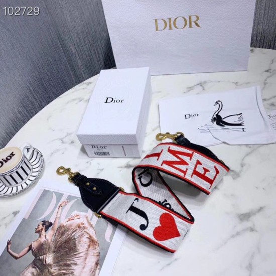 Replica Tracolla Christian Dior con motivo Je t'aime multicolore