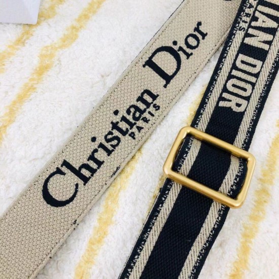 Replica Tracolla regolabile con ricamo Dior Nera