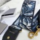 Replica Tracolla Dior con anello in ricamo palme Dior blu