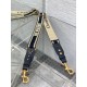 Replica Tracolla regolabile Dior con ricamo ad anello Tela Blu