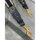 Replica Tracolla regolabile Dior con ricamo ad anello Tela Blu
