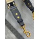 Replica Tracolla regolabile Dior con ricamo ad anello Tela Blu