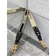 Replica Tracolla regolabile Dior con ricamo ad anello Tela Nera