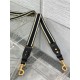 Replica Tracolla regolabile Dior con ricamo ad anello Tela Nera
