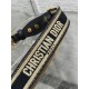Replica Tracolla regolabile Dior con ricamo ad anello Tela Nera