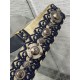 Replica Tracolla Dior con Anello Ricamo Obliquo con Medaglioni Blu