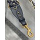 Replica Tracolla Dior con Anello Ricamo Obliquo con Medaglioni Blu