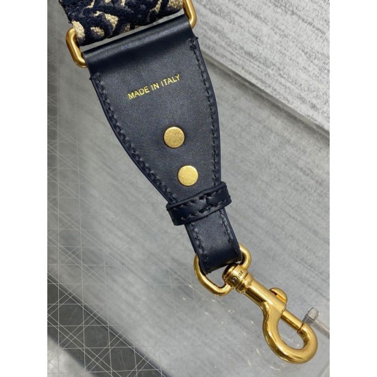 Replica Tracolla Dior con Anello Ricamo Obliquo con Medaglioni Blu