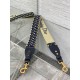 Replica Tracolla Dior con Anello Ricamo Obliquo Blu