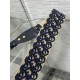 Replica Tracolla Dior con Anello Ricamo Obliquo Blu