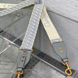 Replica Tracolla Dior con Anello Ricamo Obliquo Grigio