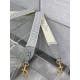 Replica Tracolla Dior con Anello Ricamo Obliquo Grigio