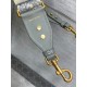 Replica Tracolla Dior con Anello Ricamo Obliquo Grigio