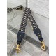 Replica Tracolla Dior Regolabile con Anello Ricamo Obliquo Blu