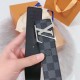 Replica LV Initiales 40MM Cintura reversibile Damier Graphite M0213Q