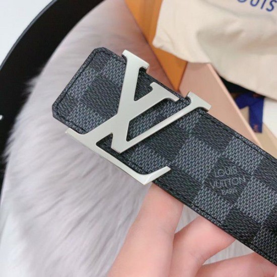 Replica LV Initiales 40MM Cintura reversibile Damier Graphite M0213Q