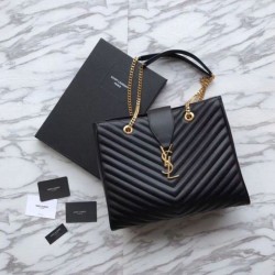 Replica Borsa shopping YSL Saint Laurent Pelle di vitello Nera