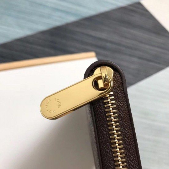 Replica Portafoglio Zippy Damier Ebene Canvas N41661