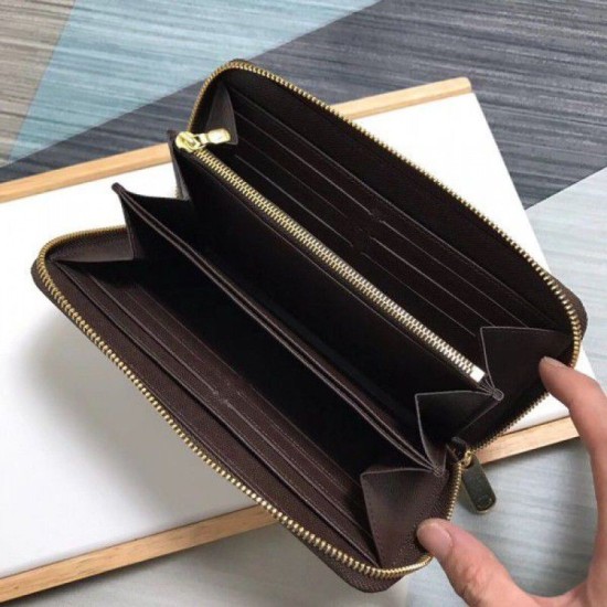 Replica Portafoglio Zippy Damier Ebene Canvas N41661