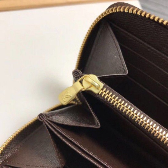Replica Portafoglio Zippy Damier Ebene Canvas N41661